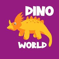 süßer handgezeichneter dinosaurier für kinder vektor