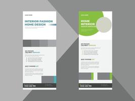 Interior Roll-Up-Banner-Design-Vorlage. Gestaltung von Broschüren für die Innenausstattung von Immobilien. Cover, Roll-Up-Banner, Poster, druckfertig vektor