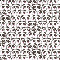 Netter Panda Vector Pattern Background. Spaß-Gekritzel. Handgemachte Vektor-Illustration.