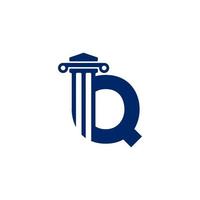 Anwaltskanzlei Buchstabe q Logo-Design-Vorlagenelement vektor