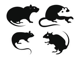 Ratten- und Maus-Vektor-Silhouette-Inspirationslogo.