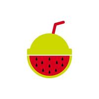 Gesundes Getränk aus Wassermelonen-Icon-Logo vektor