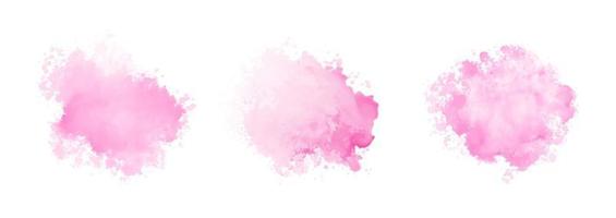 abstrakter rosa aquarellwasserspritzsatz. Vektor-Aquarell-Textur in rosa Farbe vektor