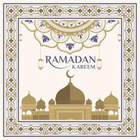 Post-Feed-Inhalt Ramadan Kareem. quadratische Inhaltsrede. Illustrationen, Rahmen, Moscheen, Ornamente. vektor