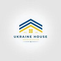 Ukraine Haus Flagge Logo Symbol Vektor Illustration Design