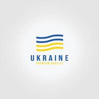 minimalistisk ukrainska flaggan logotyp ikon design vektor illustration linjär vintage