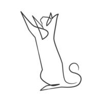 kontinuerlig linjeteckning av söt katt vektor