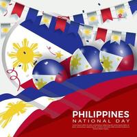 Jubiläum Nationalfeiertag Philippinen. Banner, Grußkarte, Flyer-Design. Poster-Template-Design vektor