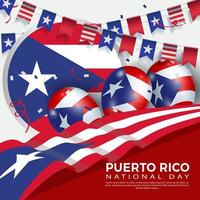 Jubiläum Nationalfeiertag Puerto Rico. Banner, Grußkarte, Flyer-Design. Poster-Template-Design vektor