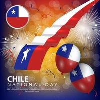 Jubiläum Nationalfeiertag Chile. Banner, Grußkarte, Flyer-Design. Poster-Template-Design vektor