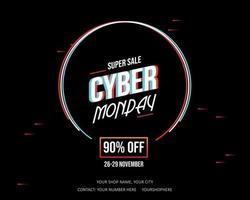 cyber monday kreativ design och erbjudande till försäljning. vektor