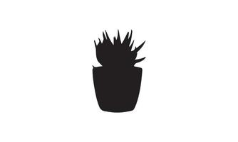 logotyp design av växt vektor illustration svart och vitt