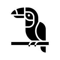 Hornbill vektor, tropisk relaterad solid stil ikon vektor