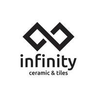 Infinity-Keramikfliesen-Logo-Design vektor