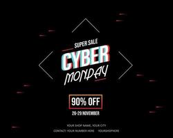 cyber monday kreativ design och erbjudande till försäljning. vektor