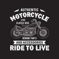 Biker-T-Shirt-Design. Motorrad-T-Shirt-Designvektor mit Fahrrad. vektor