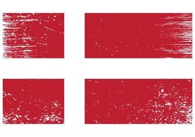 Danmarks nationella flagga med grunge textur vektor