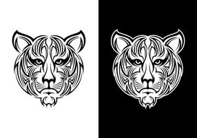 Tigergesicht handgezeichnetes Tattoo-Design vektor