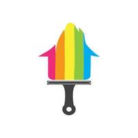 bunte Hausmalerei Service Vektor Icon Logo Design Vorlage