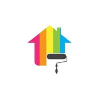 bunte Hausmalerei Service Vektor Icon Logo Design Vorlage