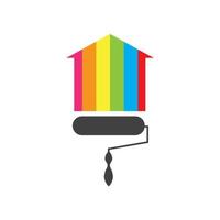 bunte Hausmalerei Service Vektor Icon Logo Design Vorlage