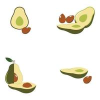 Avocado-Vektor-Symbol Vorlage Hintergrund Illustration vektor