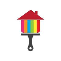 bunte Hausmalerei Service Vektor Icon Logo Design Vorlage