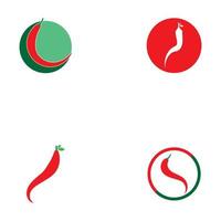 röd och grön hot chili logotyp ikon vektorillustration vektor