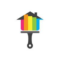 bunte Hausmalerei Service Vektor Icon Logo Design Vorlage