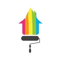 färgglada hus målning tjänst vektor ikon logotyp formgivningsmall
