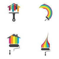 bunte Hausmalerei Service Vektor Icon Logo Design Vorlage