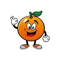leende orange tecknad maskot karaktär. vektor illustration isolerad på vit bakgrund