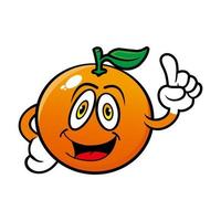 lächelnde orange Zeichentrick-Maskottchen-Figur. Vektor-Illustration isoliert auf weißem Hintergrund vektor