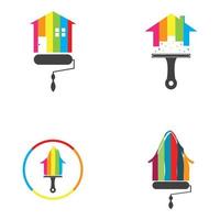 färgglada hus målning tjänst vektor ikon logotyp formgivningsmall