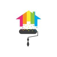 bunte Hausmalerei Service Vektor Icon Logo Design Vorlage