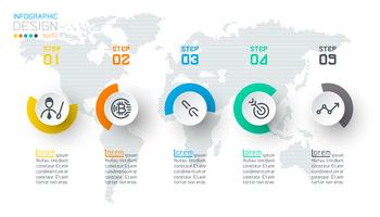 Kreis Label Infografik mit Schritt für Schritt. vektor