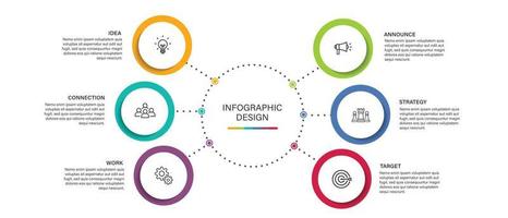 steg affärsdata visualisering tidslinje process infographic malldesign med ikoner vektor