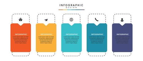 Schritte Business-Daten-Visualisierung Timeline-Prozess Infografik-Template-Design mit Symbolen vektor