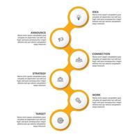 Schritte Business-Daten-Visualisierung Timeline-Prozess Infografik-Template-Design mit Symbolen vektor