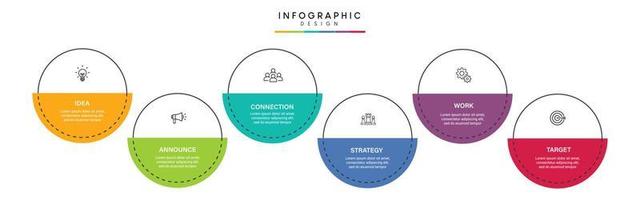 steg affärsdata visualisering tidslinje process infographic malldesign med ikoner vektor