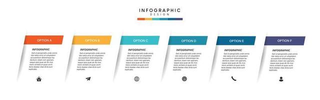 Schritte Business-Daten-Visualisierung Timeline-Prozess Infografik-Template-Design mit Symbolen vektor