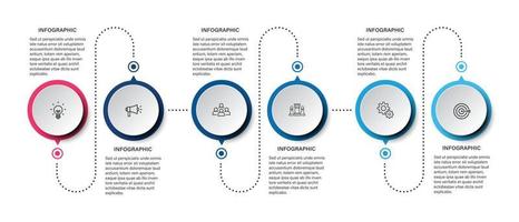 steg affärsdata visualisering tidslinje process infographic malldesign med ikoner vektor