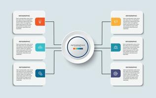 Schritte Business-Daten-Visualisierung Timeline-Prozess Infografik-Template-Design mit Symbolen vektor