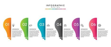 Schritte Business-Daten-Visualisierung Timeline-Prozess Infografik-Template-Design mit Symbolen vektor