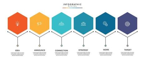 Schritte Business-Daten-Visualisierung Timeline-Prozess Infografik-Template-Design mit Symbolen vektor