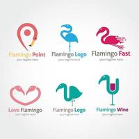 Flamingo-Logo-Design-Vorlage. Vektor-Illustration vektor