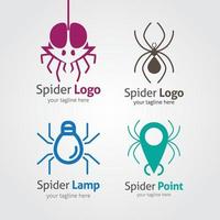 Spinnenlogo-Designvorlage. Vektor-Illustration vektor
