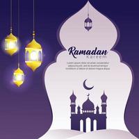 ramadan kareem grußkartenvektorillustration mit laterne. Übersetzung ist großzügig Ramadan vektor