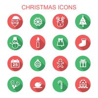 jul långa skugg ikoner vektor