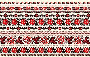 ukrainische Volksstickerei. traditionelle rote und schwarze Muster. Vektor.
